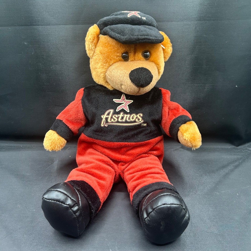 Houston Astros MLB Plush Teddy Bear Good Stuff 2002 Brick Red Black Uniform 12"